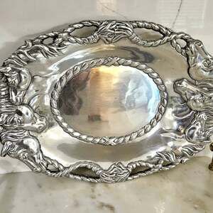 Arthur Court Equestrian Horse Oval Serving Tray 14-Inch